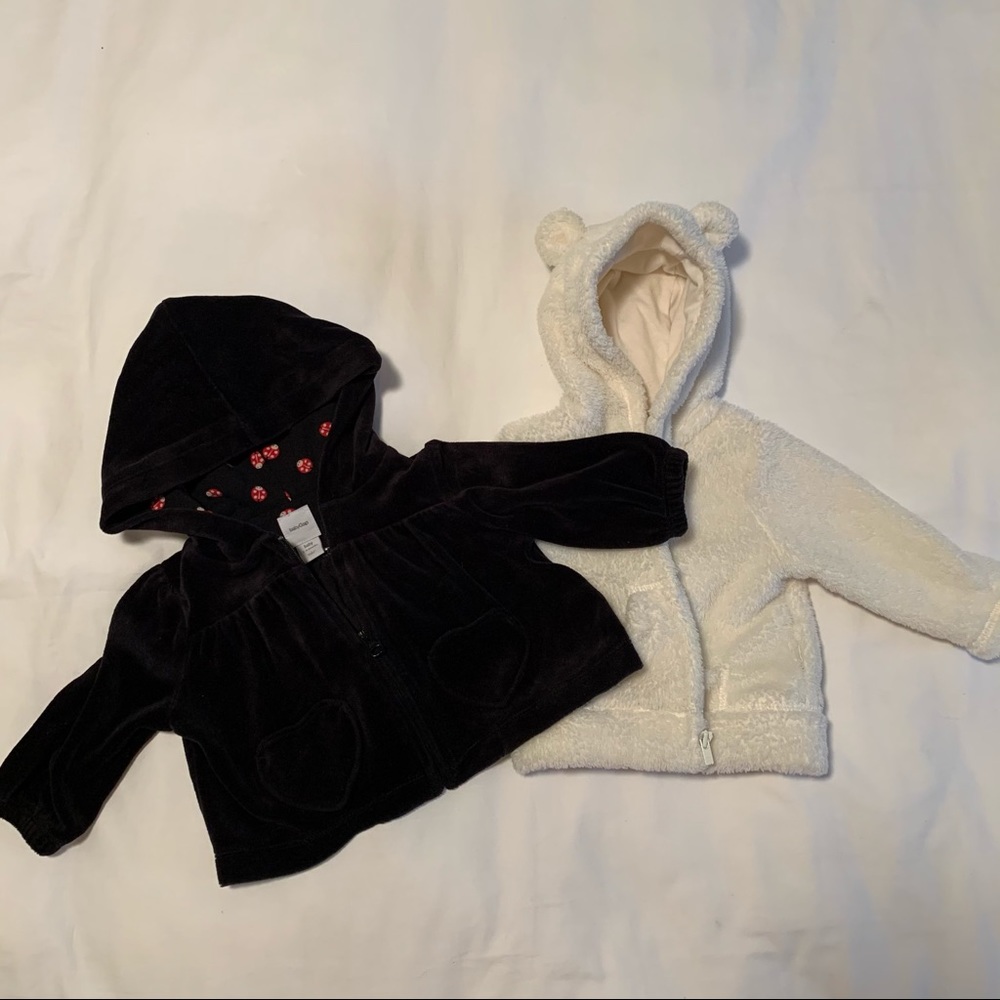 Baby GAP | Set of TWO Fleece Baby Girls’ Hoodie Jackets, 3-6 months